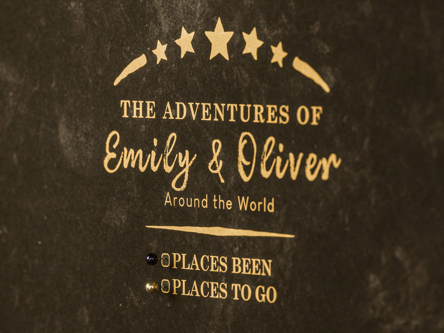 Personalised Europe Map on Canvas Pushpins Pinboard - Golden Travels